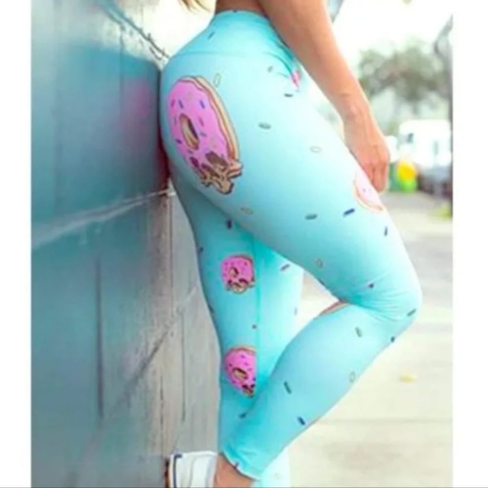 Feed Me Fight Me Donut Skull Leggings